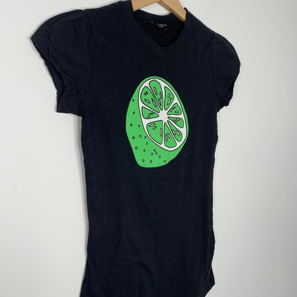 Black T-Shirt Green Lime Dorothy Perkins London Size Small - Picture 6 of 6